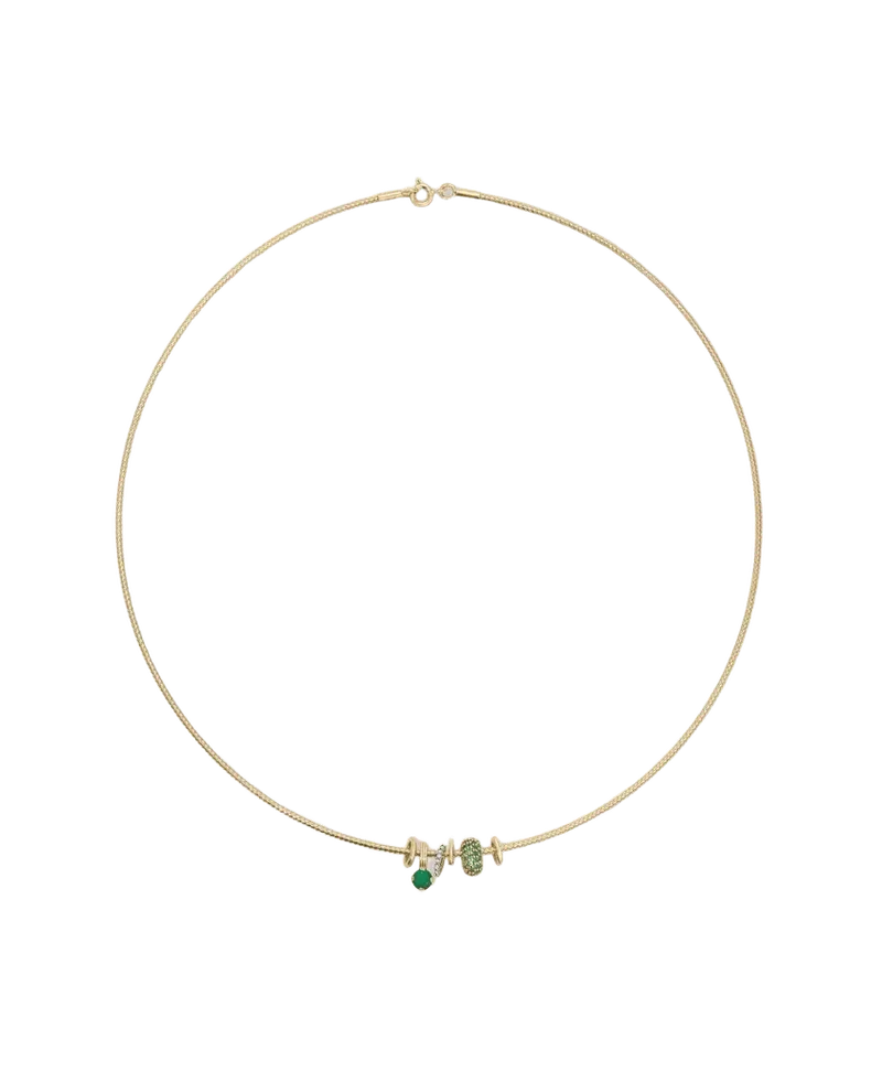 Green with Envy Mini Charm Collar Necklace