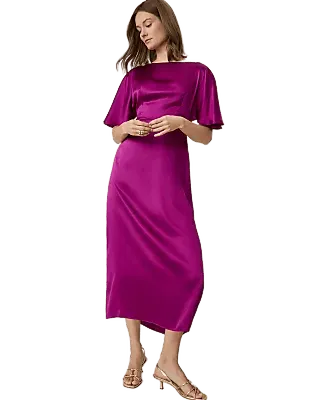 Studio Collection Boatneck Midi Dress in Genuine Silk