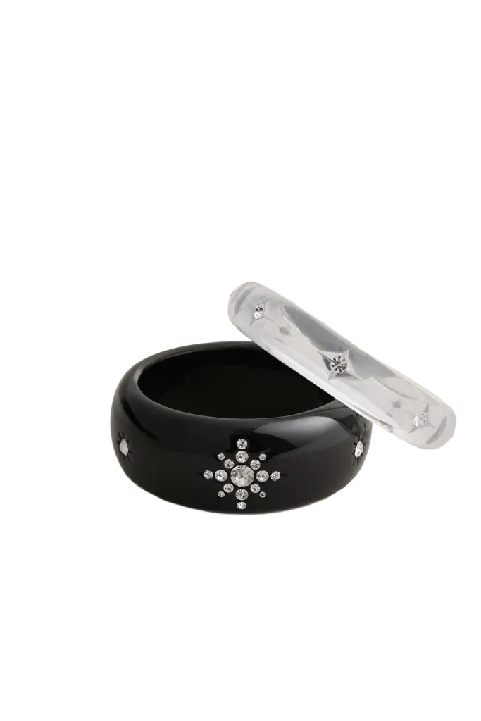 Lucite and Black Bangle Set