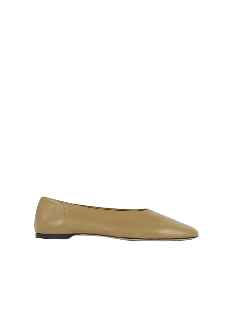 Slip nappa ballerinas desert
