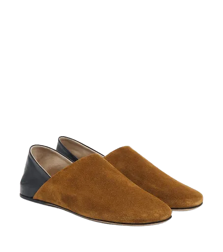 Suede slip-on shoes