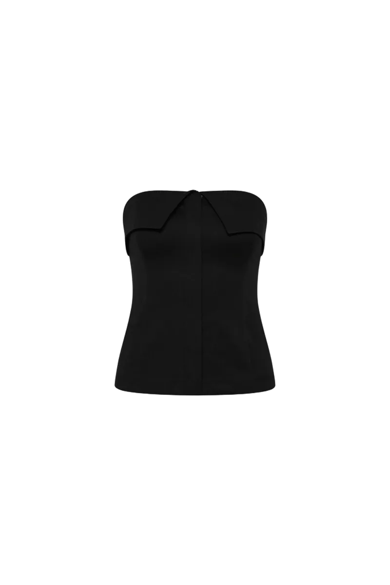 Compact Cotton Strapless Bodice - Black