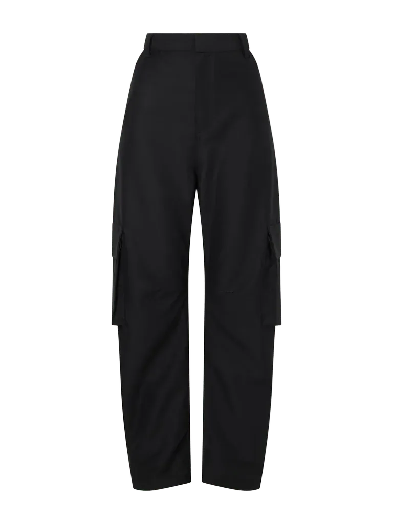 Cargo cotton wide-leg pants