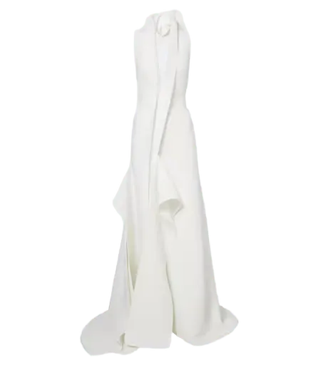 Allude asymmetric halterneck jersey gown