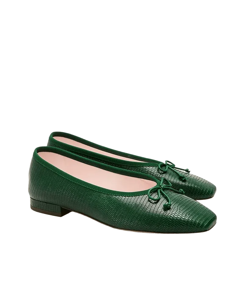Sophie ballet flats in lizard-embossed leather