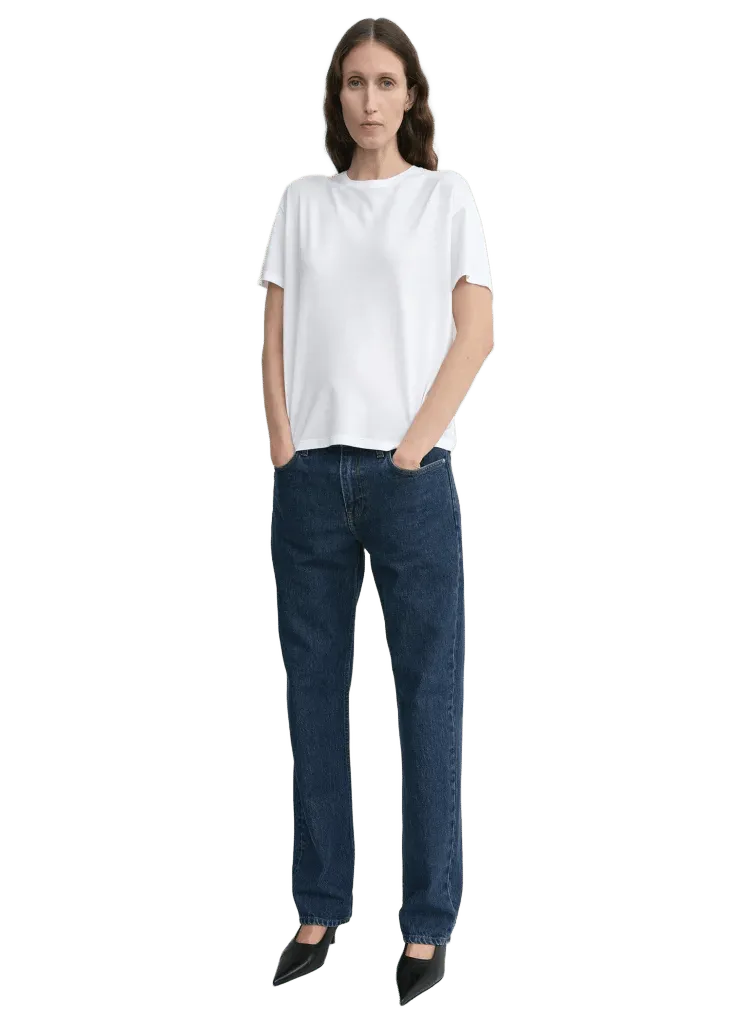 Low straight denim indigo