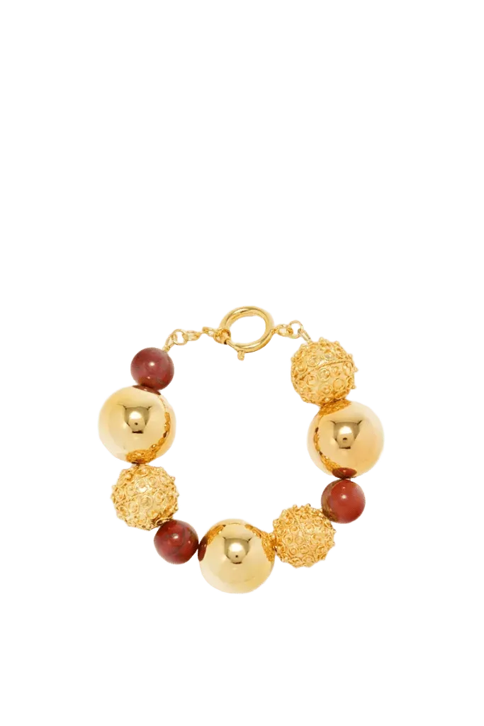 Bracelet with stones detail - Gold & Red