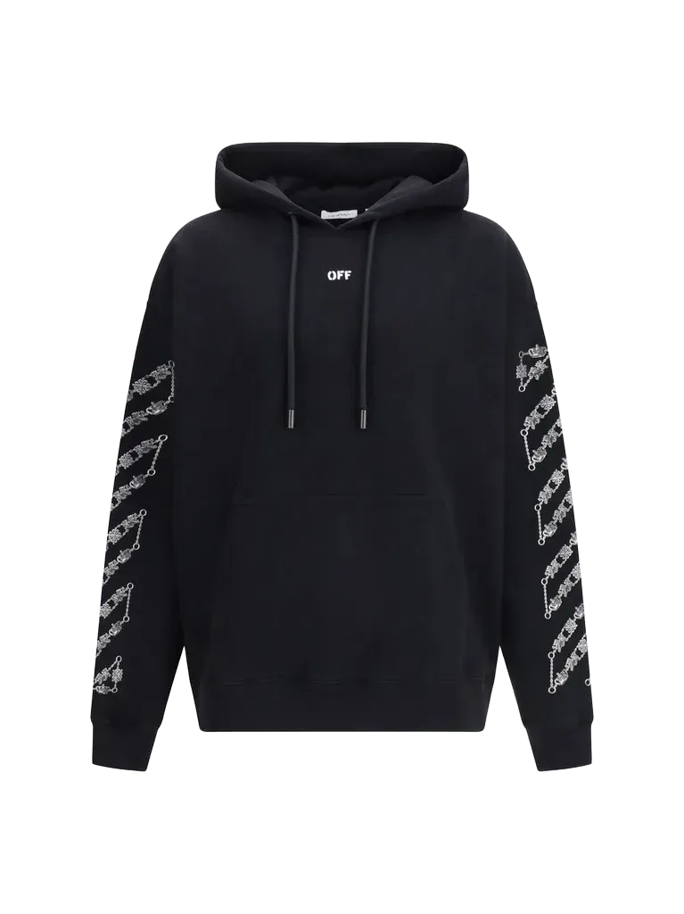 Off-White Chain Araldic Arrow Graphic Hoodie — Black