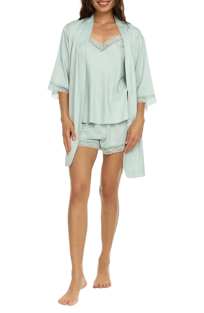 Sonia Satin Charmeuse 3-Piece Pajama Set