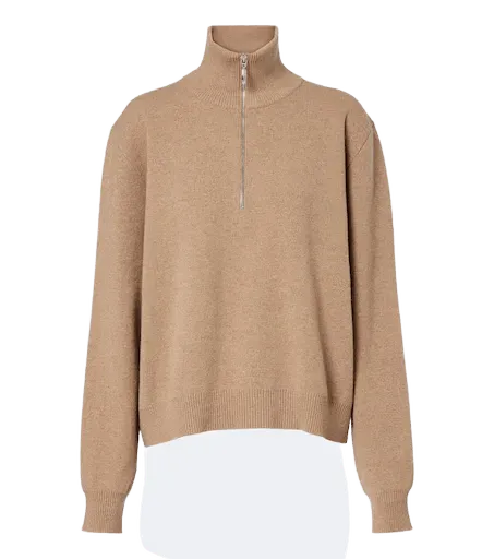 Wool-blend half-zip sweater