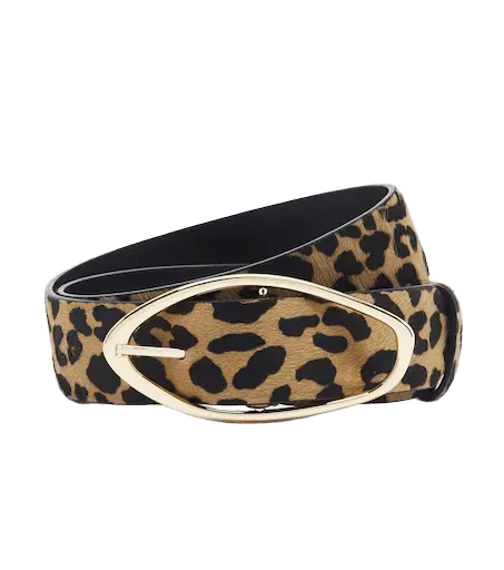 Grumeti leopard-print calf hair belt