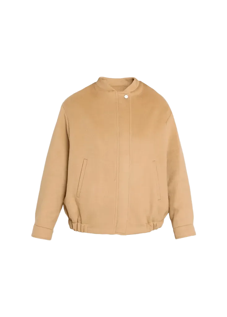 Short Collarless Bomber Jacket