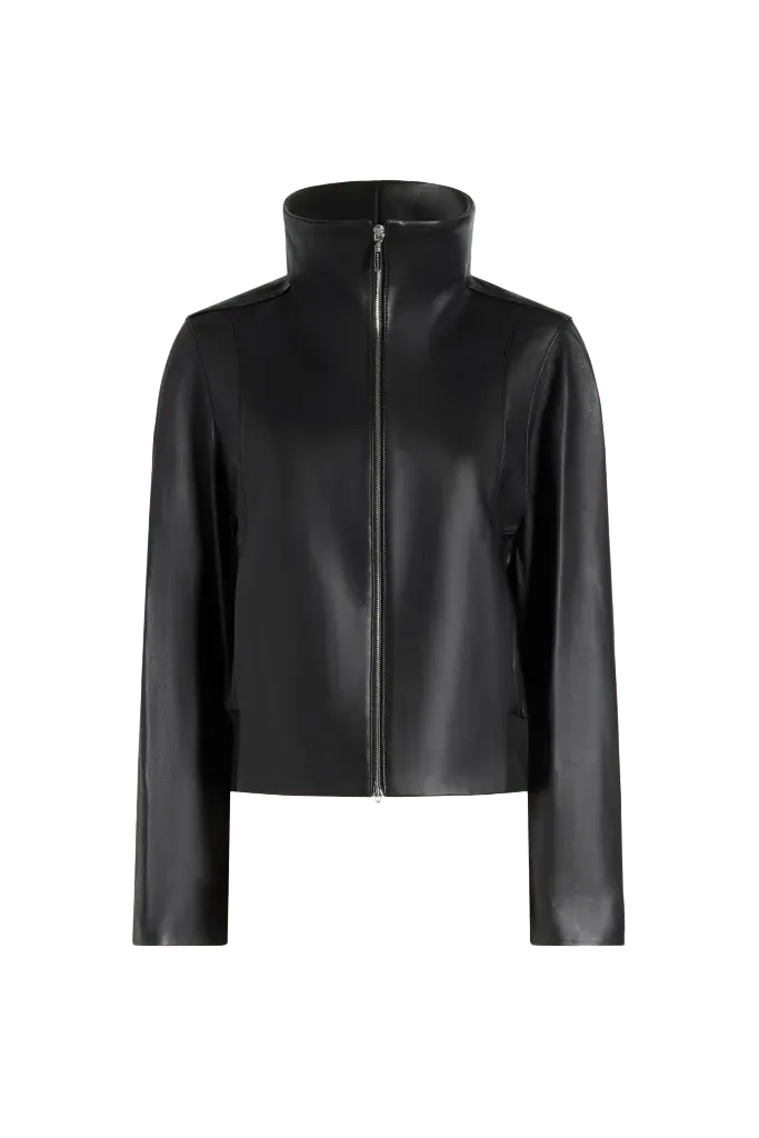 Liam Leather Bomber in Lambskin