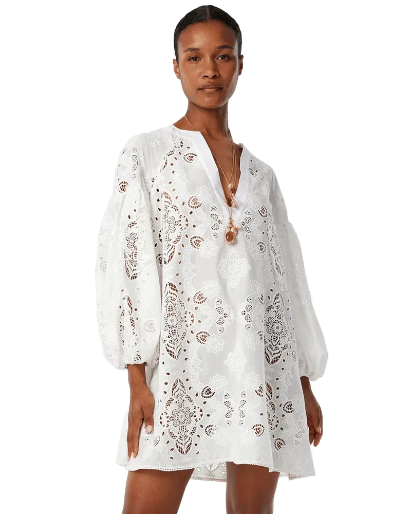 Harlow Lace Mini Dress - White
