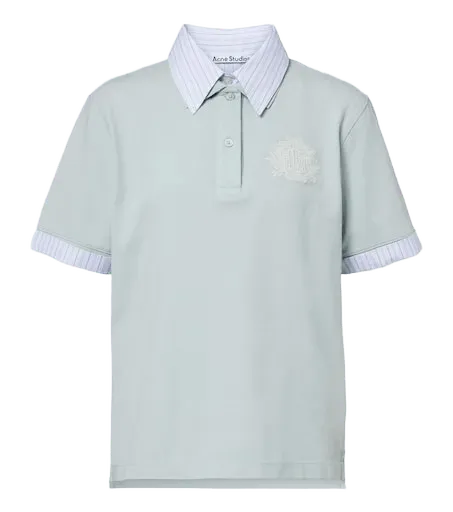 Layered cotton-blend piqué polo shirt