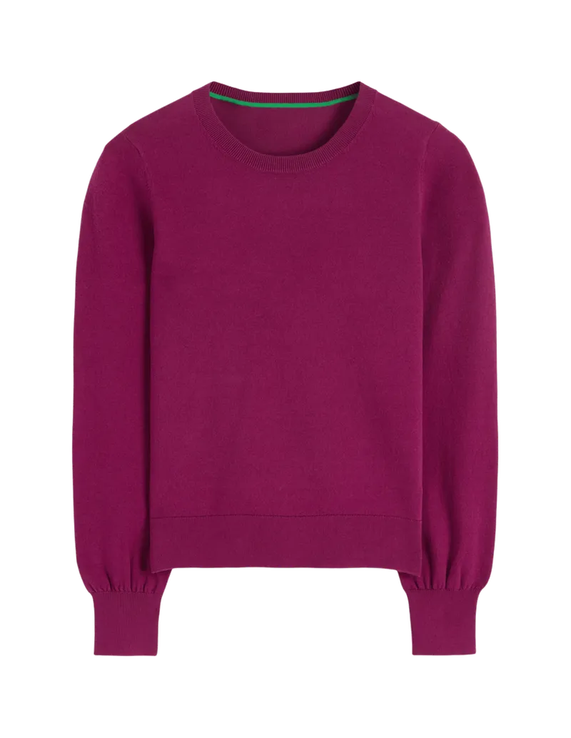 Camilla Cotton Crew Sweater-Potion purple