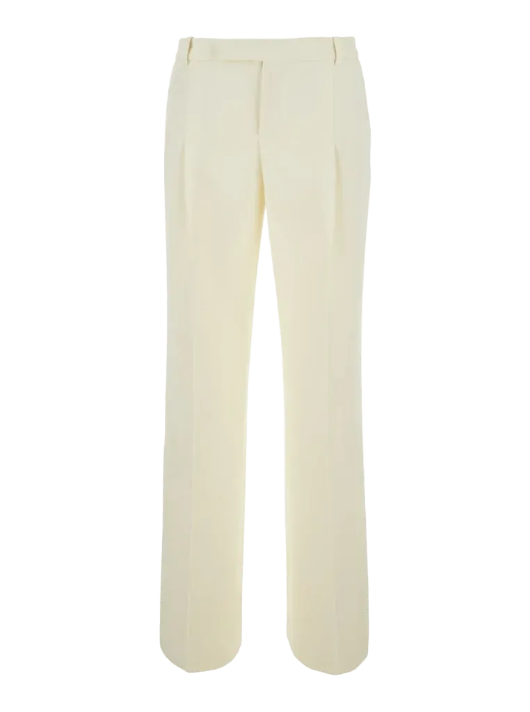 Federica Tosi Pleated Flare Trousers — White