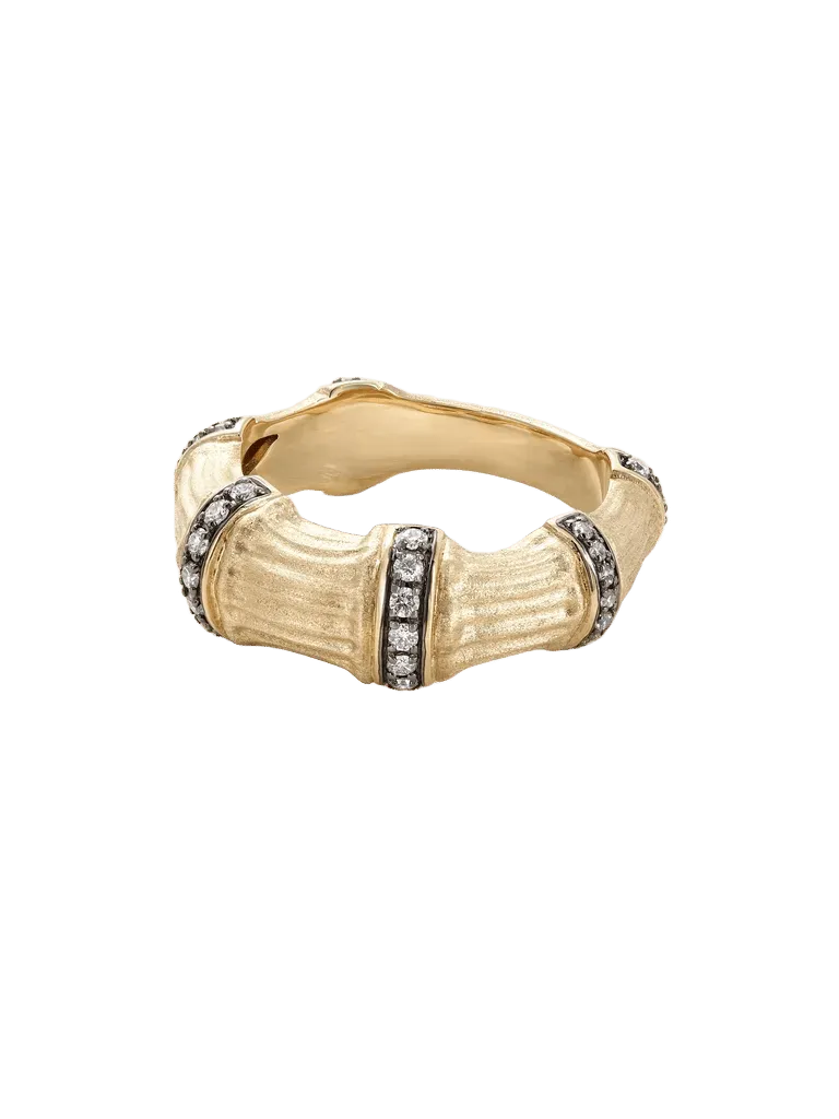 Sciura 14-karat gold rhodium-plated diamond ring
