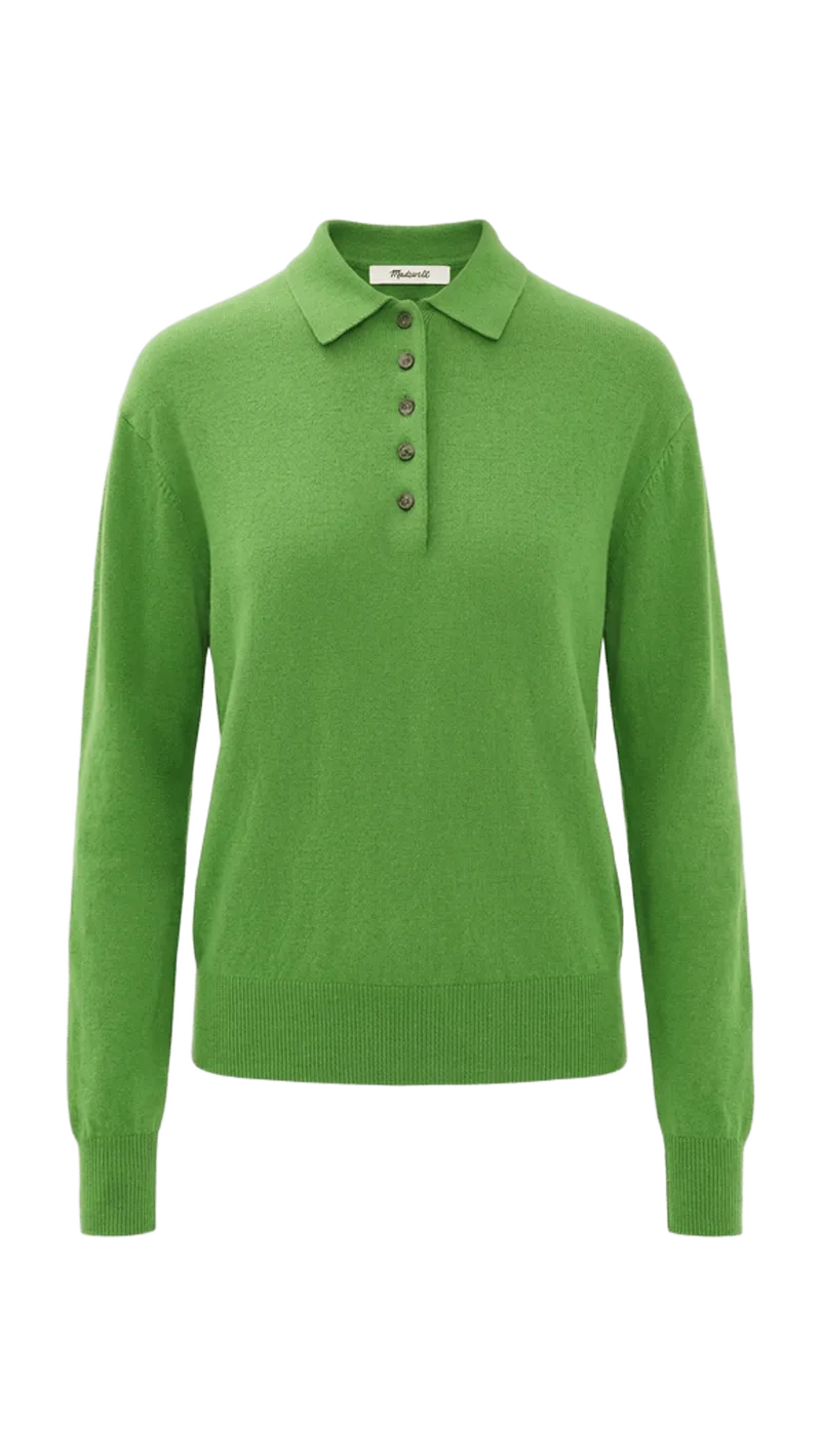 Polo Sweater In Soft Wool