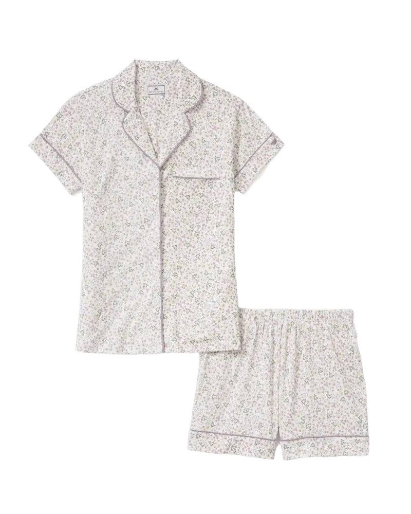 Women's Pima Short Sleeve Short Set in Meadow Bloom