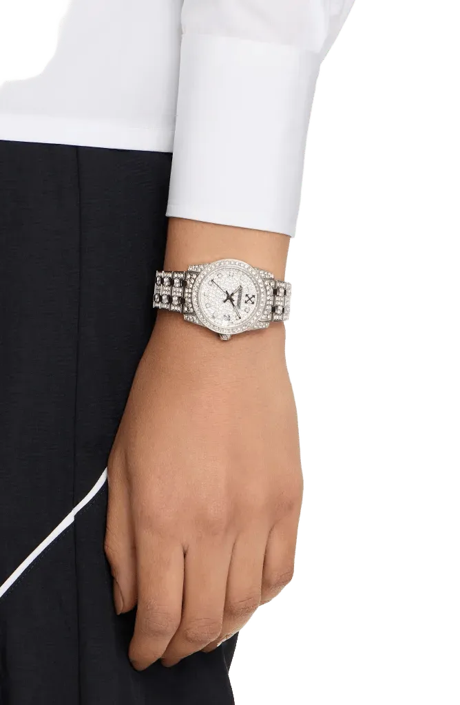 Discreet Crystal Bracelet Watch, 32mm