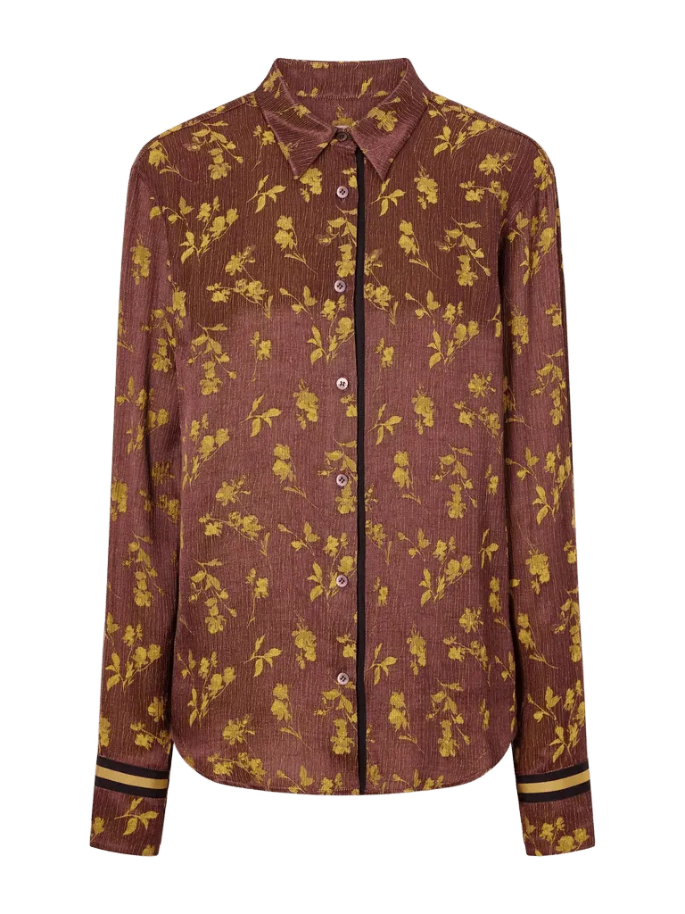 Floral-jacquard shirt
