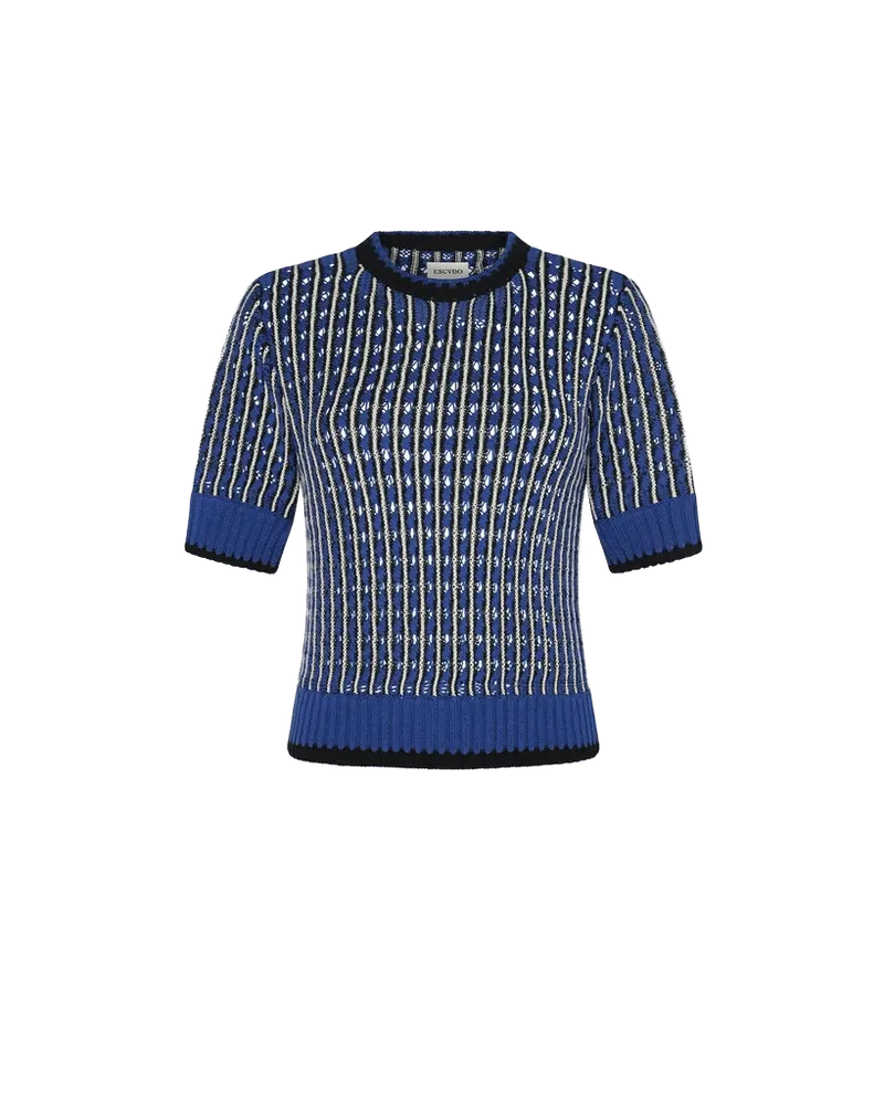 APU KNITTED TOP | ELECTRIC BLUE - BLACK