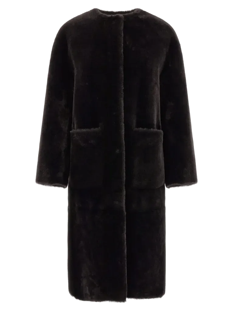 Blancha Lamb Fur Coat — Brown
