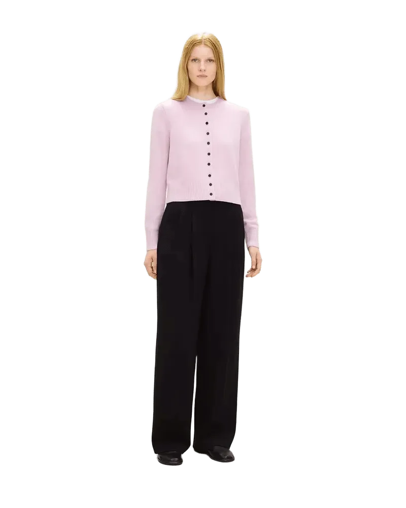 Crewneck Button-Up Cardigan in Cashmere