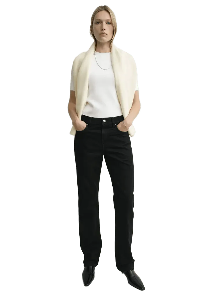 Low straight denim black