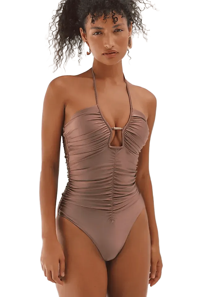 PQ Swim Alma Cutout Halter One-Piece Swimsuit