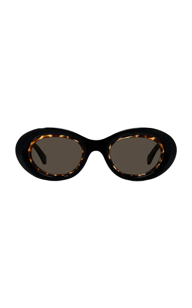 Anagram Oval-Frame Acetate Sunglasses