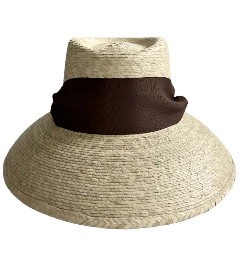 Wildflower Sun Hat - Chocolate Brown Wide & Short Grosgrain Ribbon