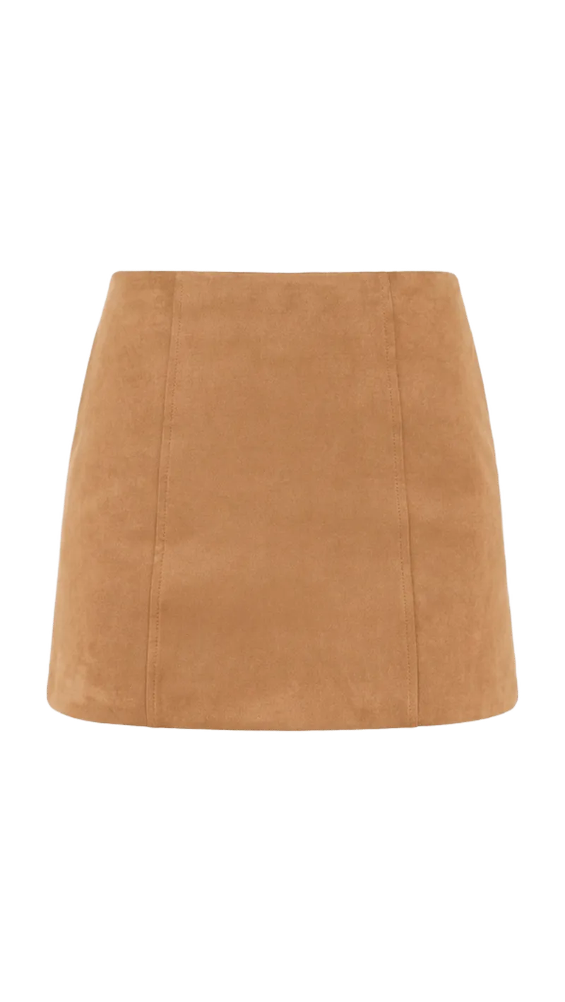 Faux Suede Mini Skort