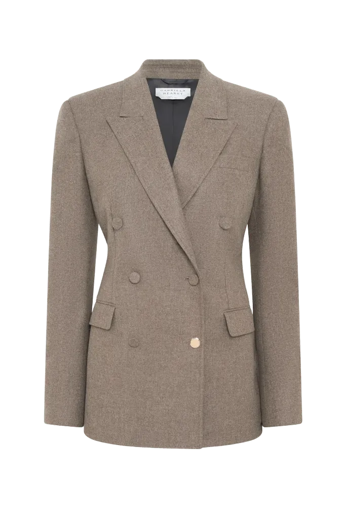 Gavin Blazer in Walnut Wool Cashmere Flannel