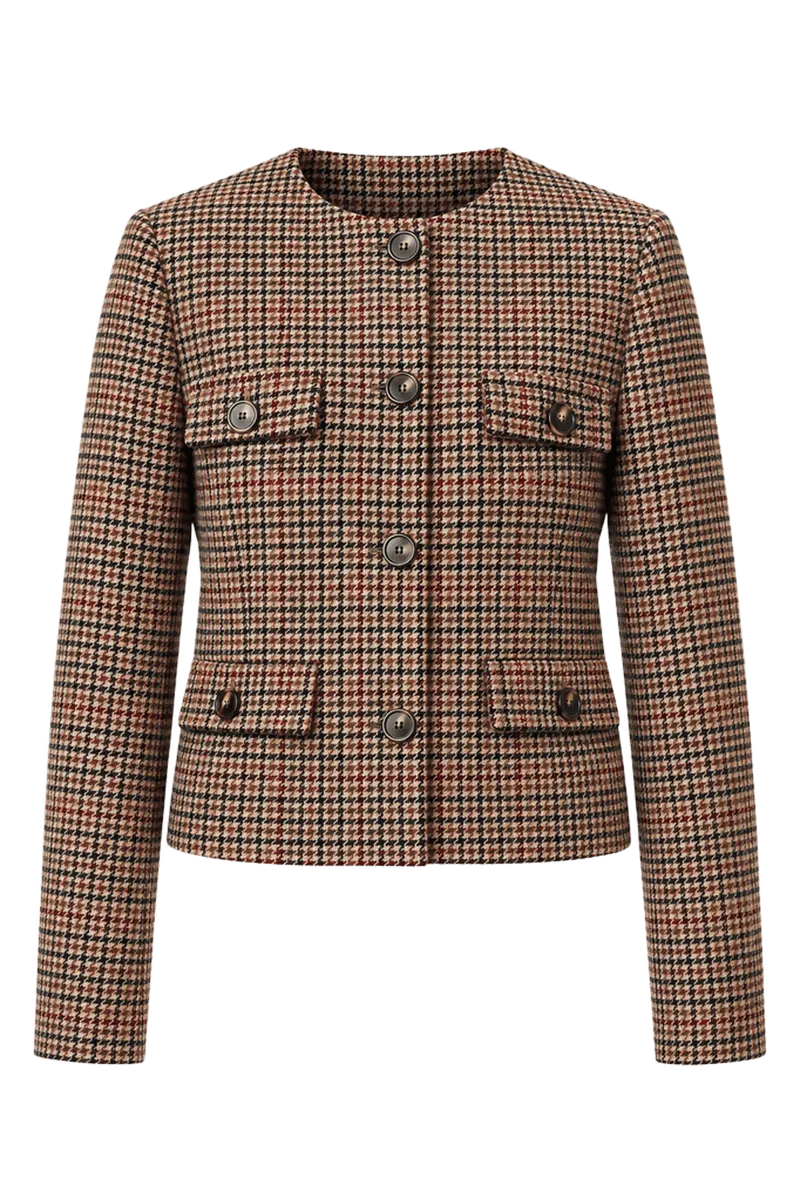 The Crew Neck Jacket in Houndstooth