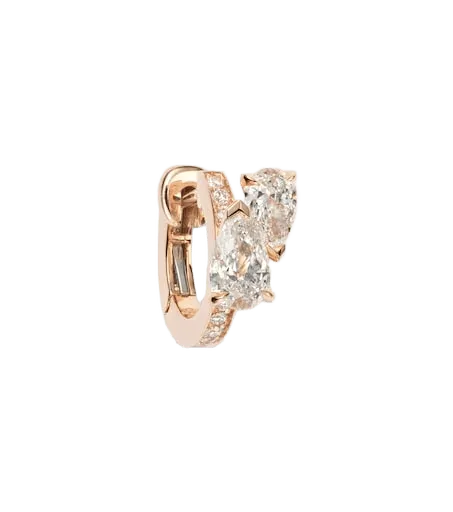 Serti Sur Vide 18kt rose gold single hoop earring with diamonds