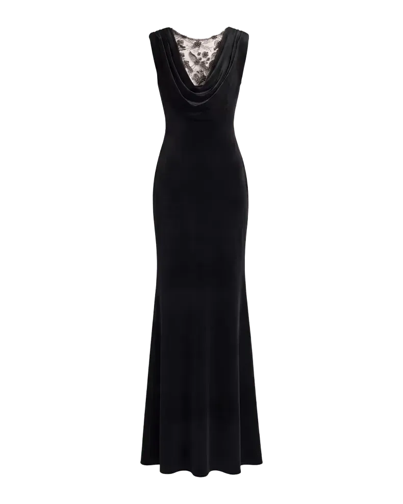 Embellished Velvet Mermaid Gown