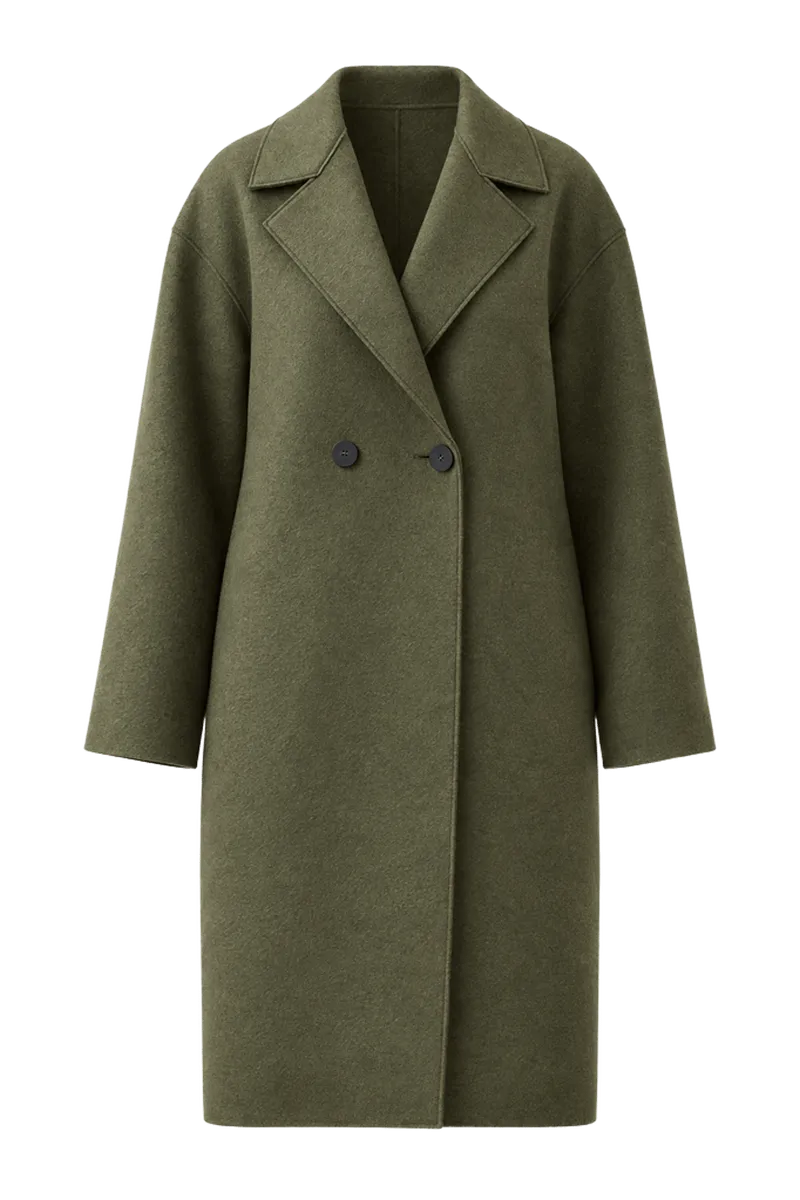 Dropped Shoulder Double Breasted Coat