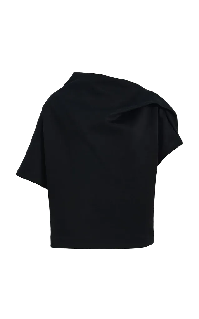 Asymmetric Draped Cotton Top