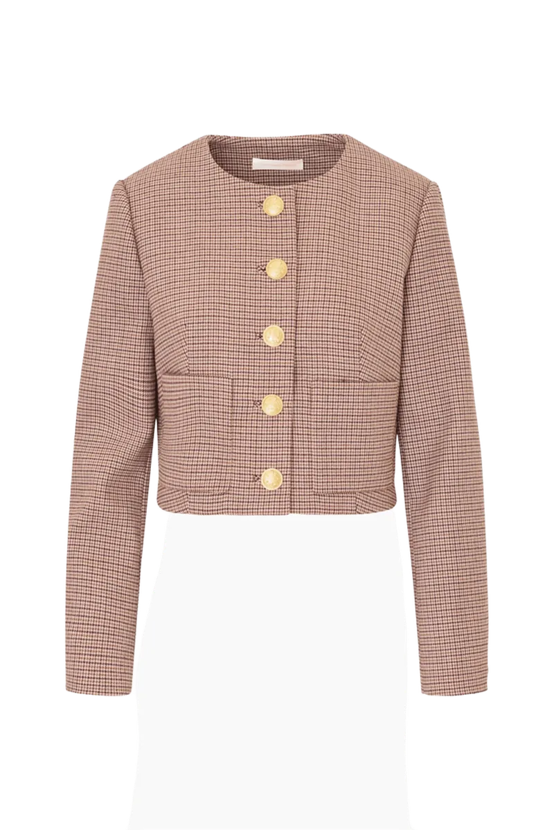 Carlatta Houndstooth Wool Jacket