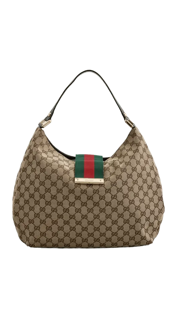 Gucci Canvas New Ladies Web Hobo Bag