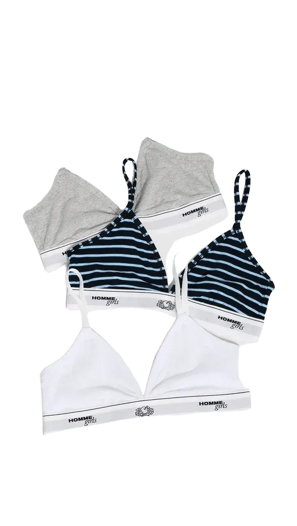 HOMMEGIRLS x Fruit of The Loom Triangle Bra 3 Pack