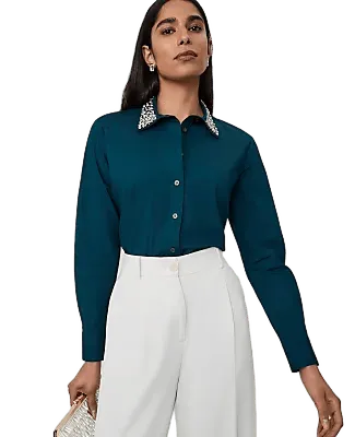 Embellished Collar Relaxed Perfect Shirt