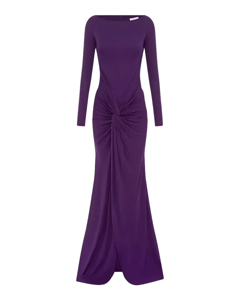 Long-Sleeve Twisted Jersey Gown