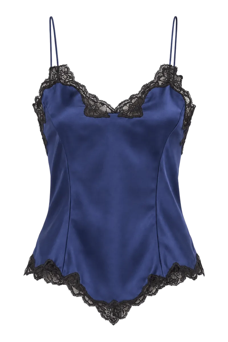 Amael Lace Trim Silk Camisole