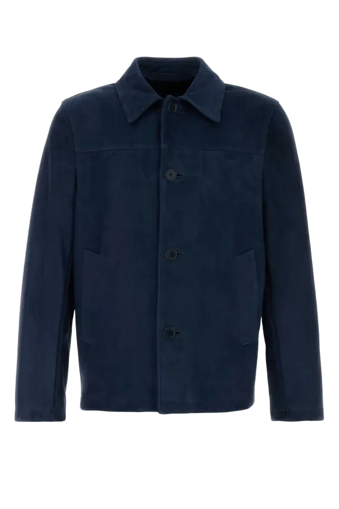 Santoro Suede Jacket — Navy