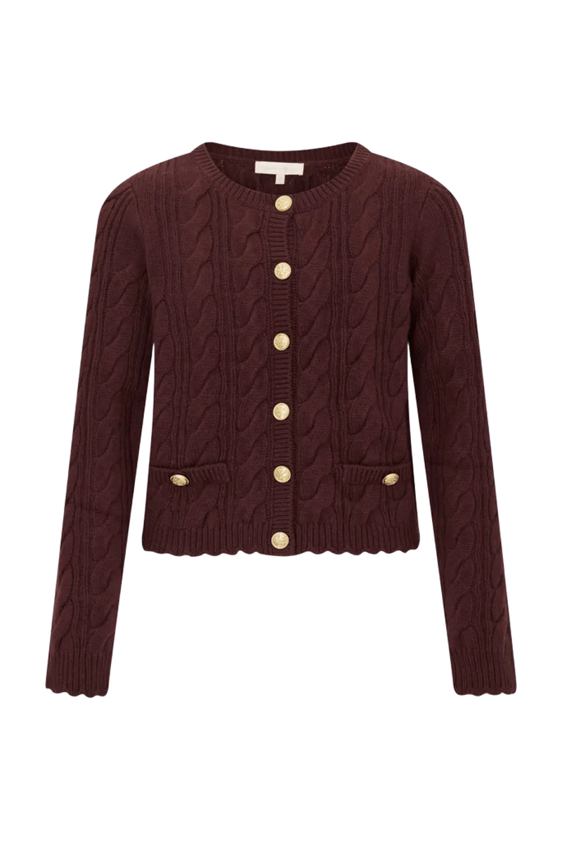Tween Kenderson Cable Knit Cardigan