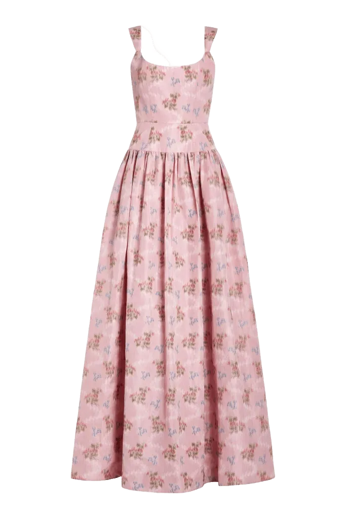 Octavia Pink Bouquet Ikat Gown