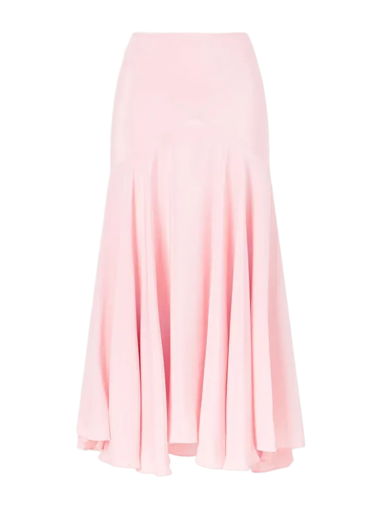Draped silk-crepe midi skirt